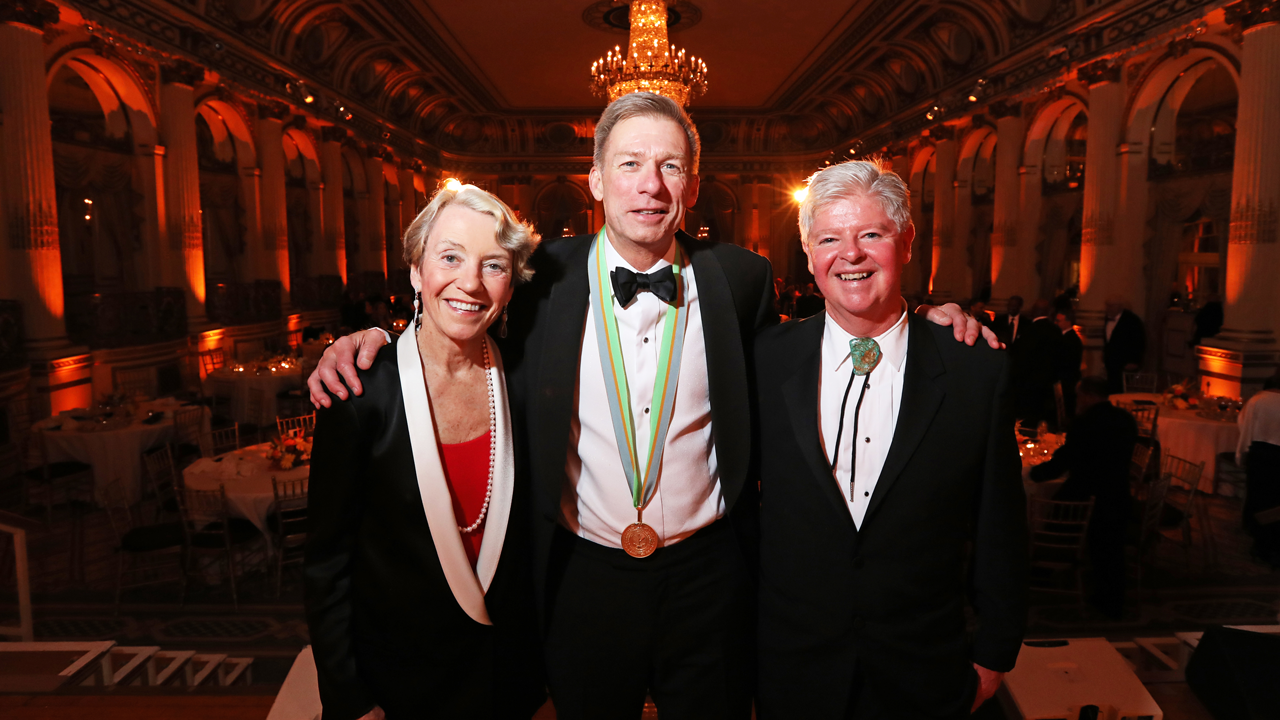 Maureen S. Bateman, Leo P. (Sullivan) Denault, Christopher Cahill, AIHS Annual Dinner, Nov. 7, 2019.